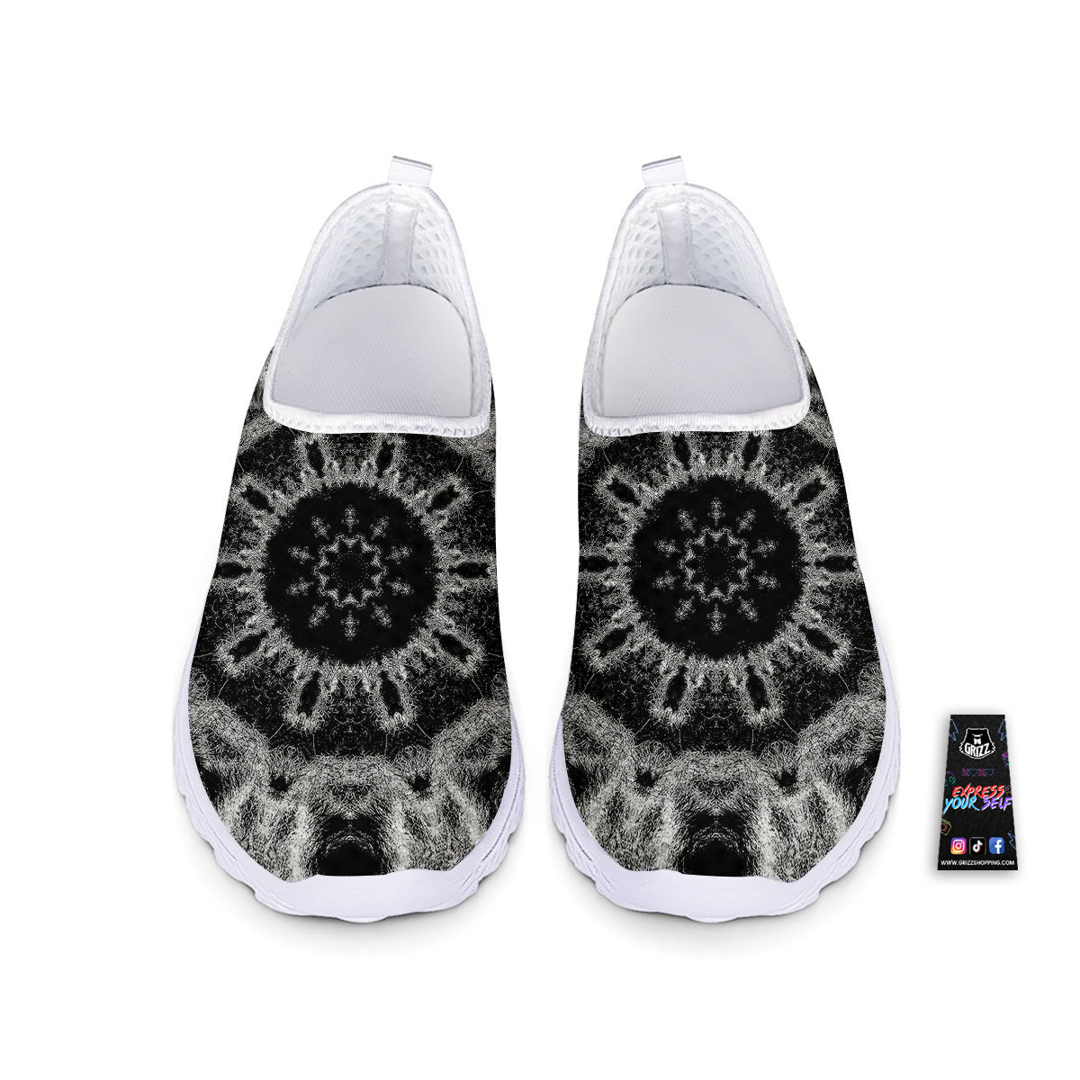 Kaleidoscope Cloud Dark Print Nurse Shoes-grizzshop