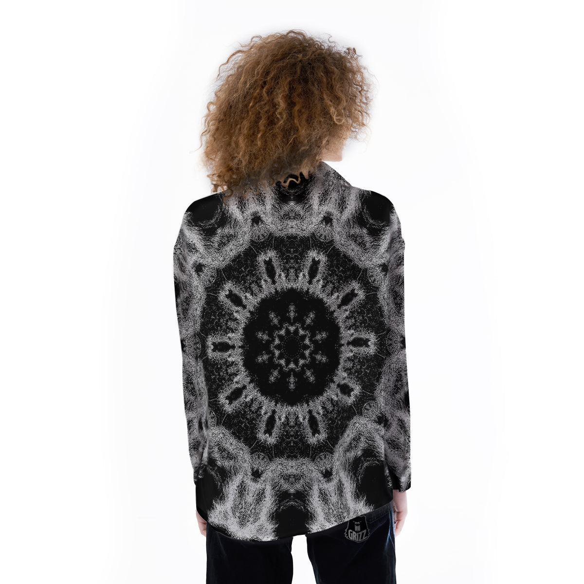 Kaleidoscope Cloud Dark Print Women's Long Sleeve Shirts-grizzshop