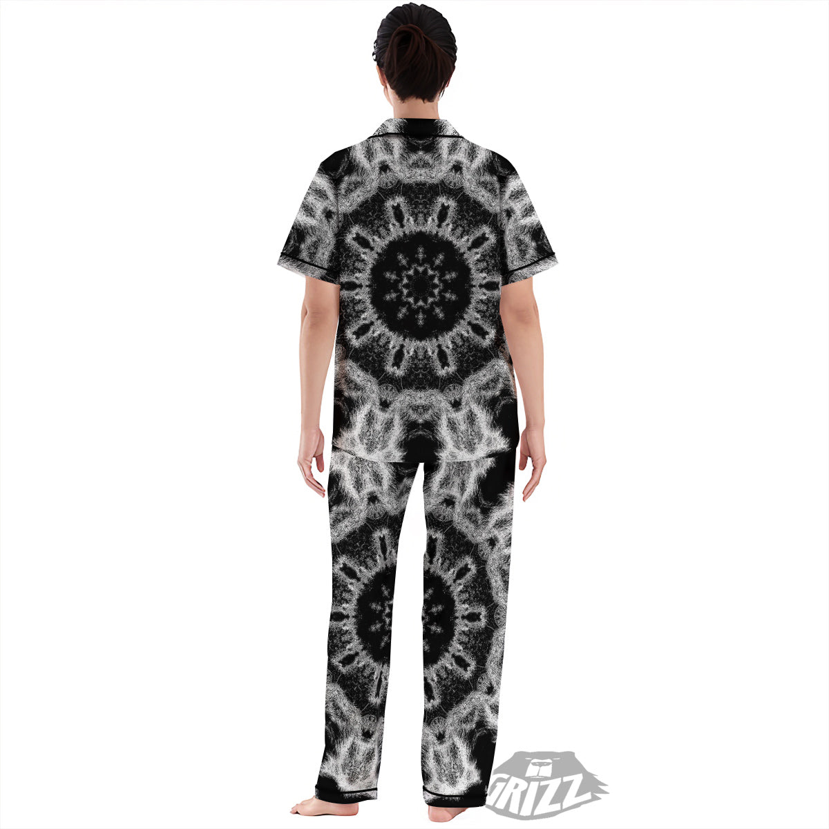 Kaleidoscope Cloud Dark Print Women's Pajamas Set-grizzshop