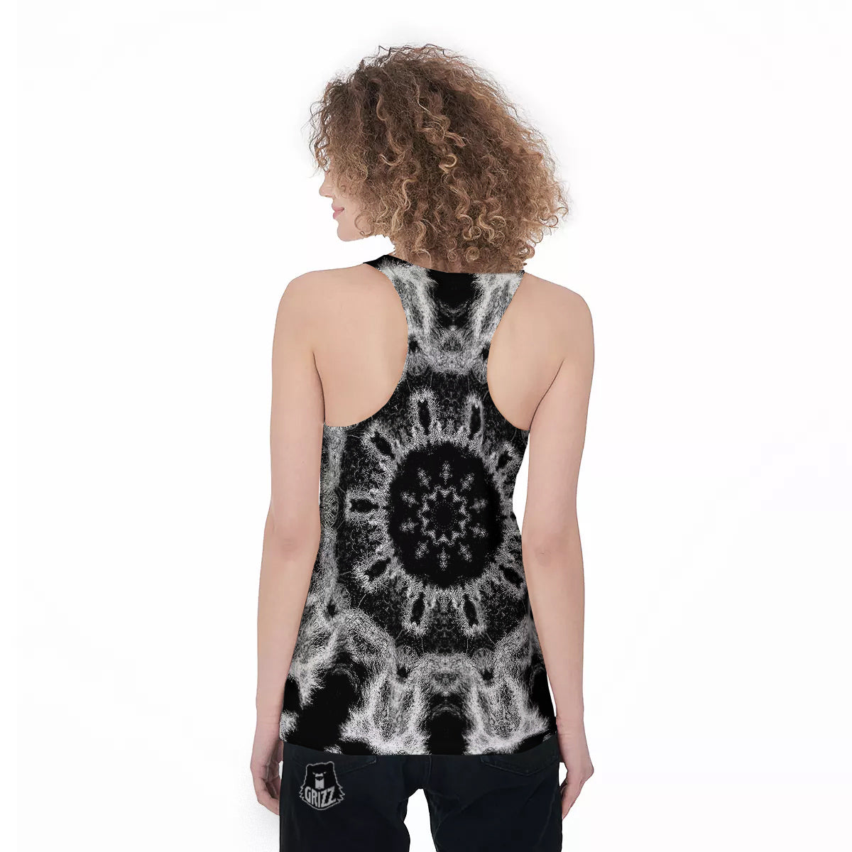 Kaleidoscope Cloud Dark Print Women's Racerback Tank Top-grizzshop