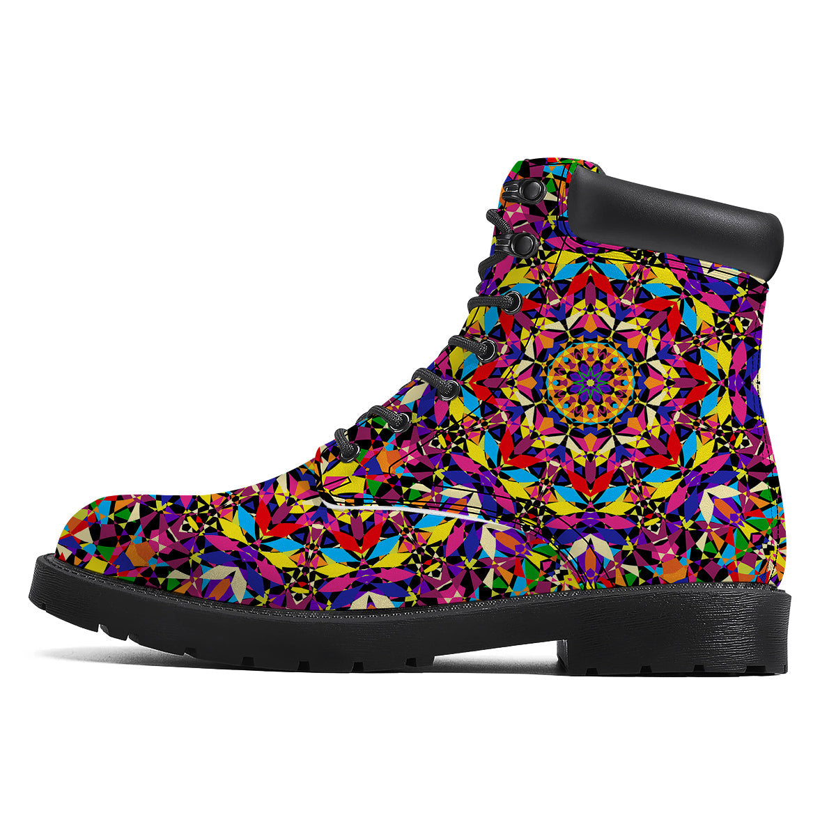 Kaleidoscope Colorful Print Boots-grizzshop
