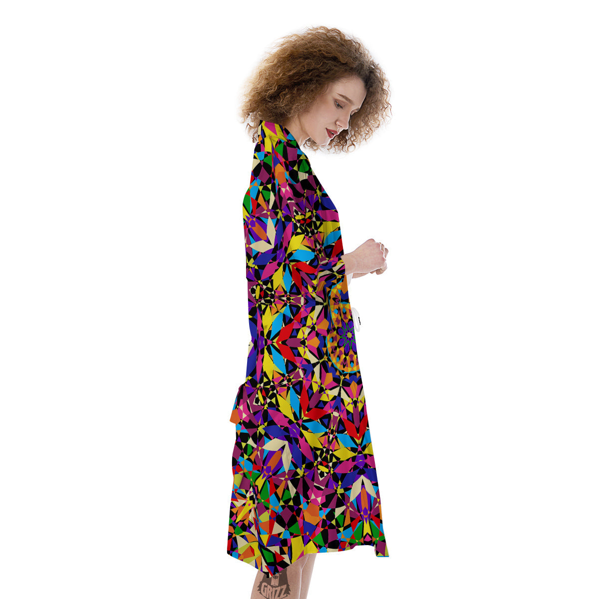 Kaleidoscope Colorful Print Kimono-grizzshop