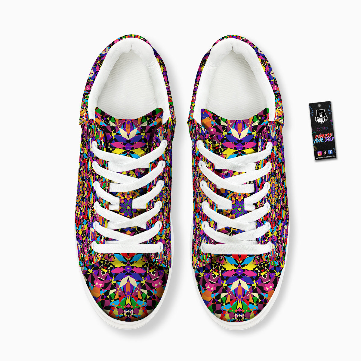 Kaleidoscope Colorful Print Platform Shoes-grizzshop