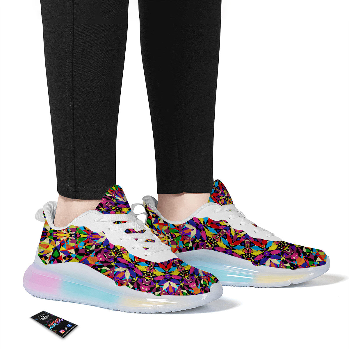 Kaleidoscope Colorful Print Running Sneakers-grizzshop