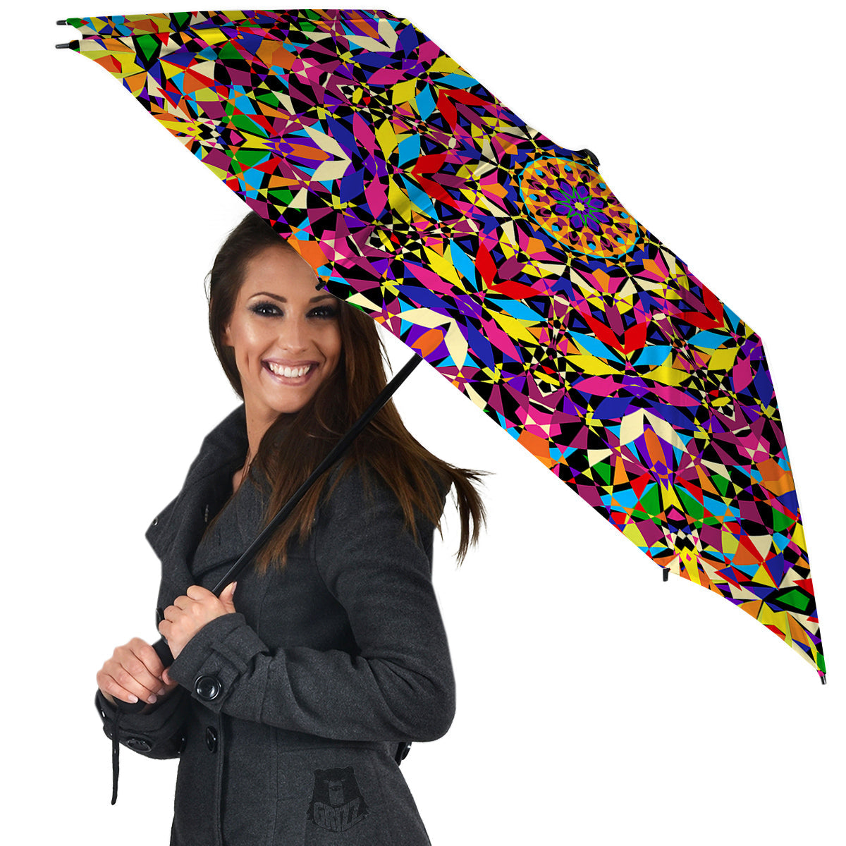 Kaleidoscope Colorful Print Umbrella-grizzshop