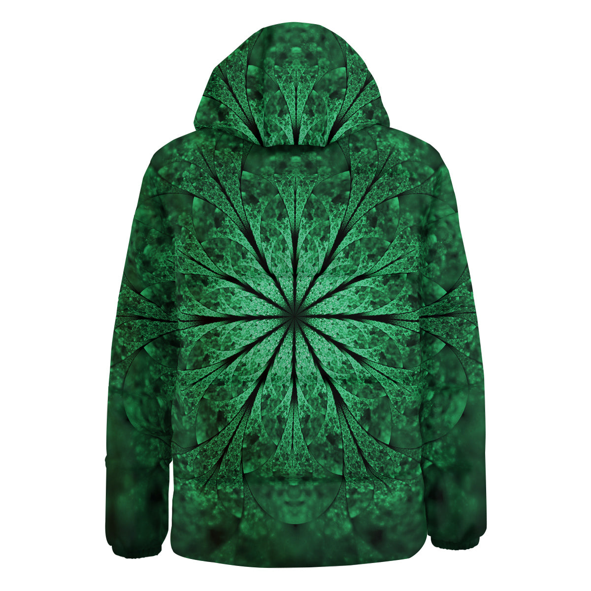 Kaleidoscope Dark Green Print Down Jacket-grizzshop