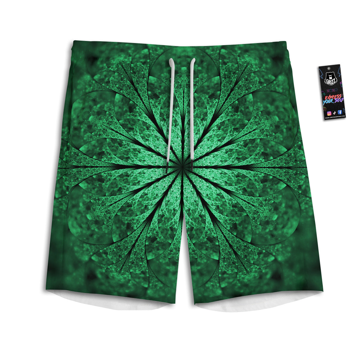 Lunar Phase Mystical Print Men's Athletic Shorts