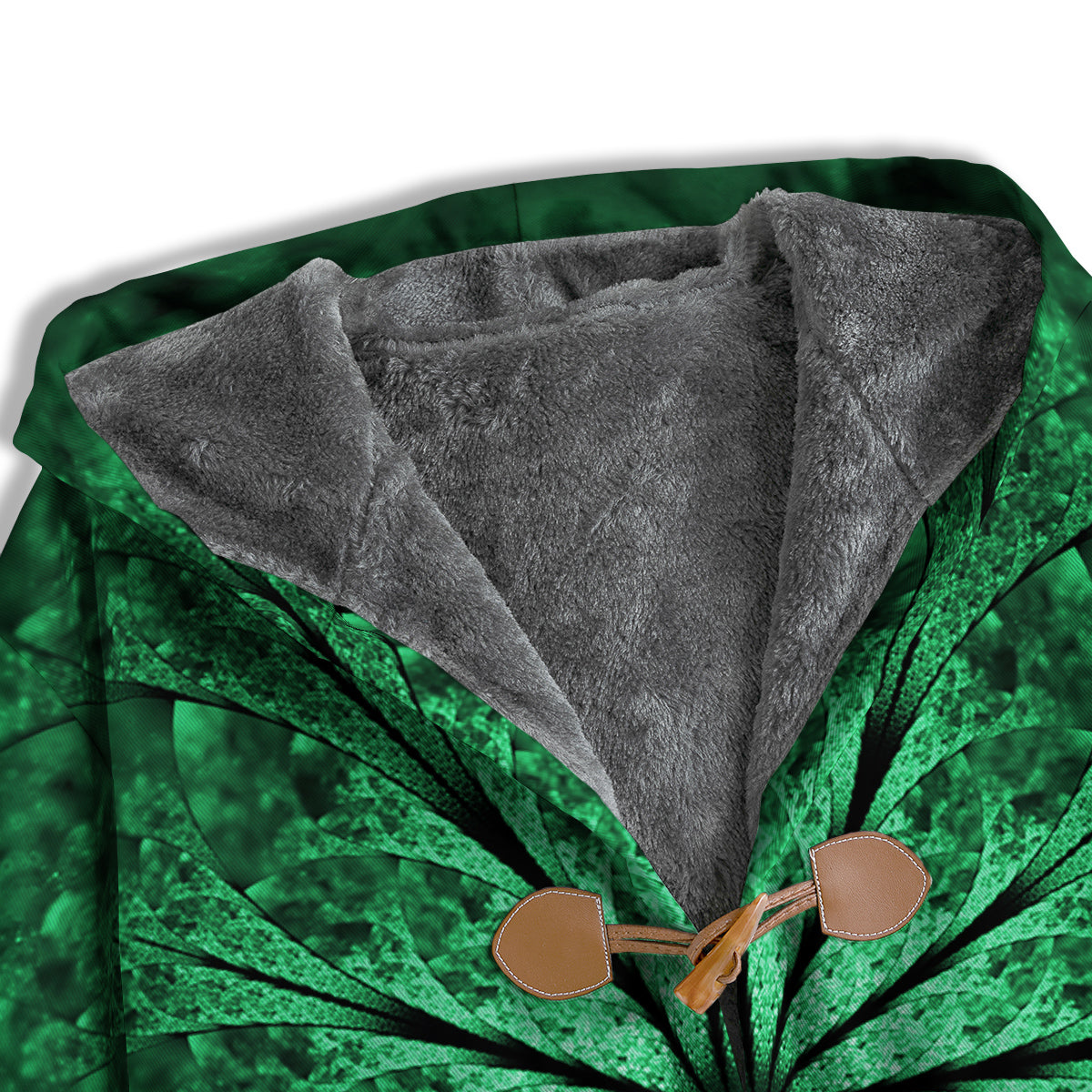 Kaleidoscope Dark Green Print Men's Windbreaker Jacket-grizzshop