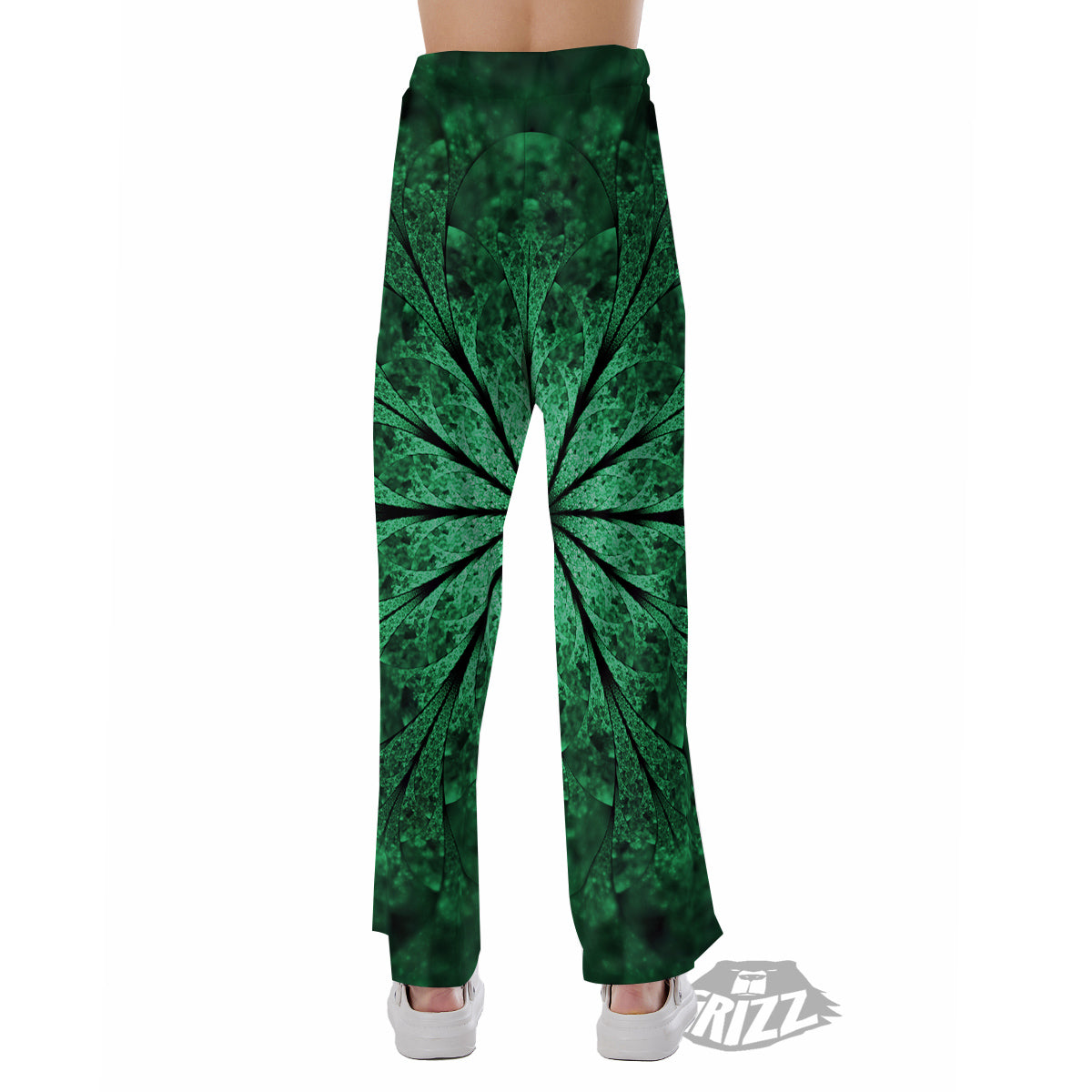 Kaleidoscope Dark Green Print Pajama Pants-grizzshop