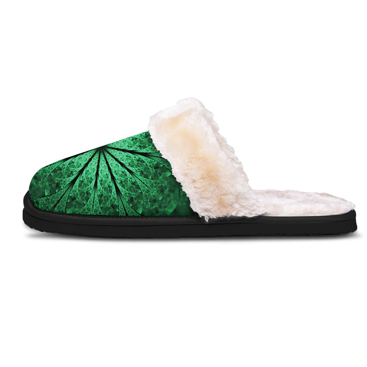 Kaleidoscope Dark Green Print Slippers-grizzshop