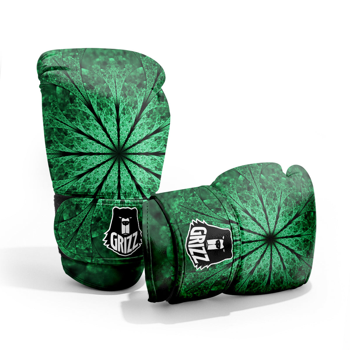 Kaleidoscope Dark Green Print Pro Boxing Glove
