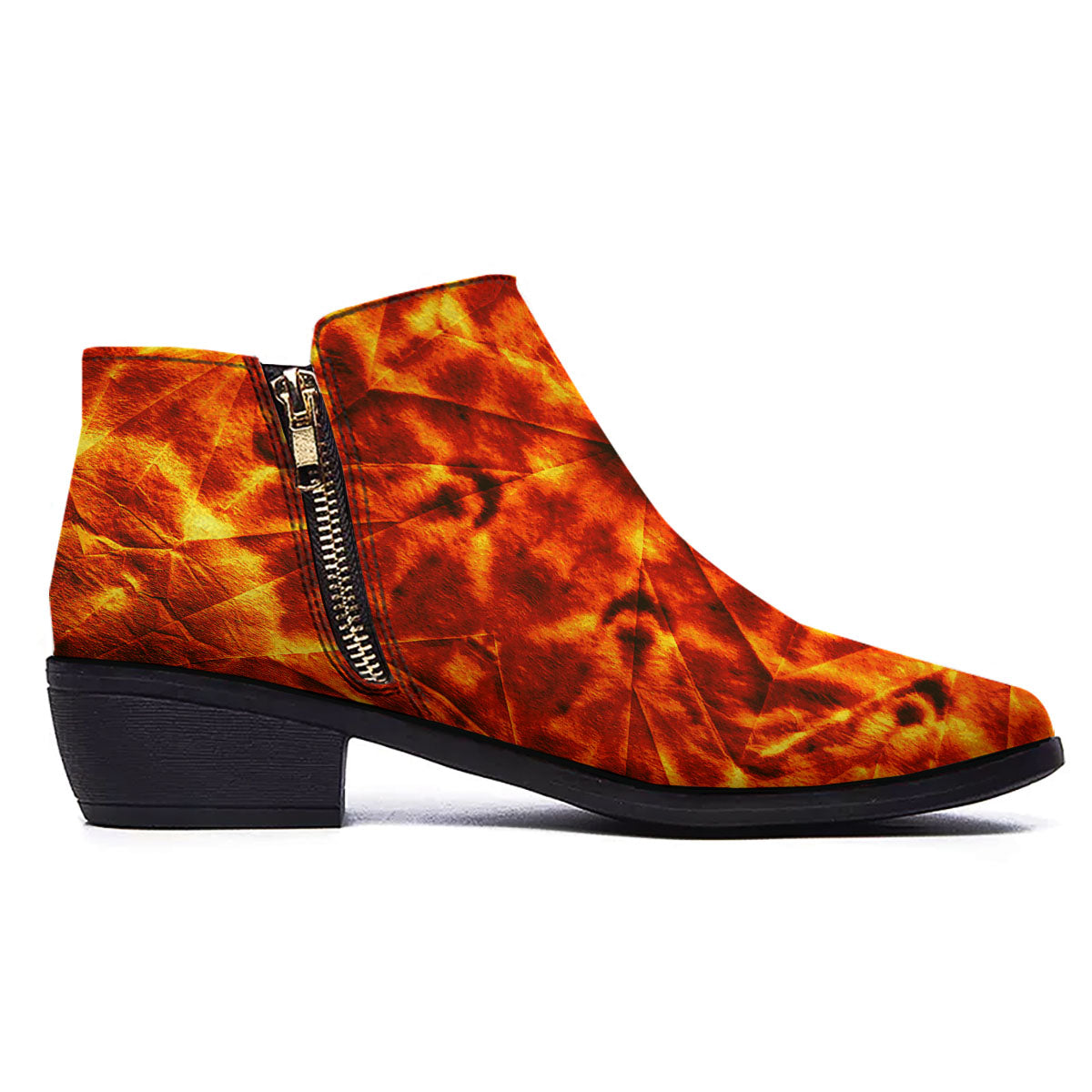 Kaleidoscope Flame Print Ankle Boots-grizzshop