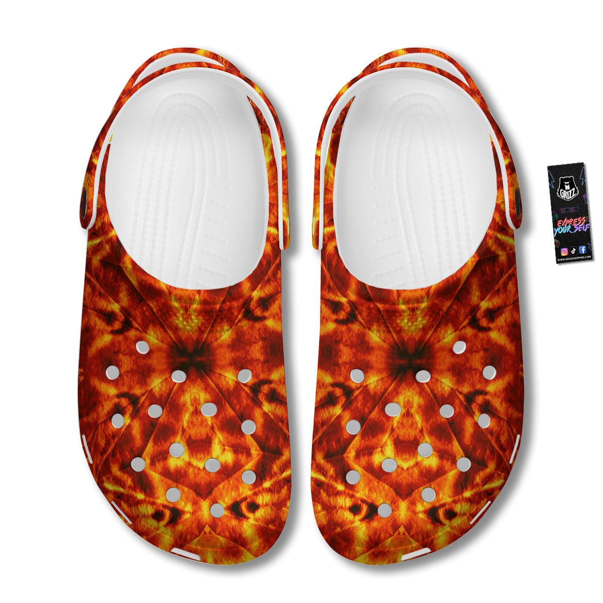 Kaleidoscope Flame Print Clog-grizzshop