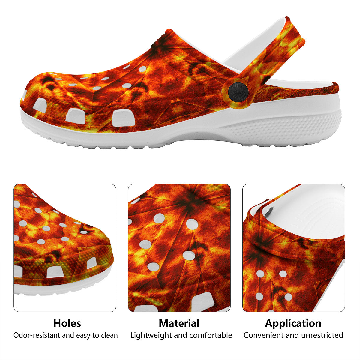 Kaleidoscope Flame Print Clog-grizzshop