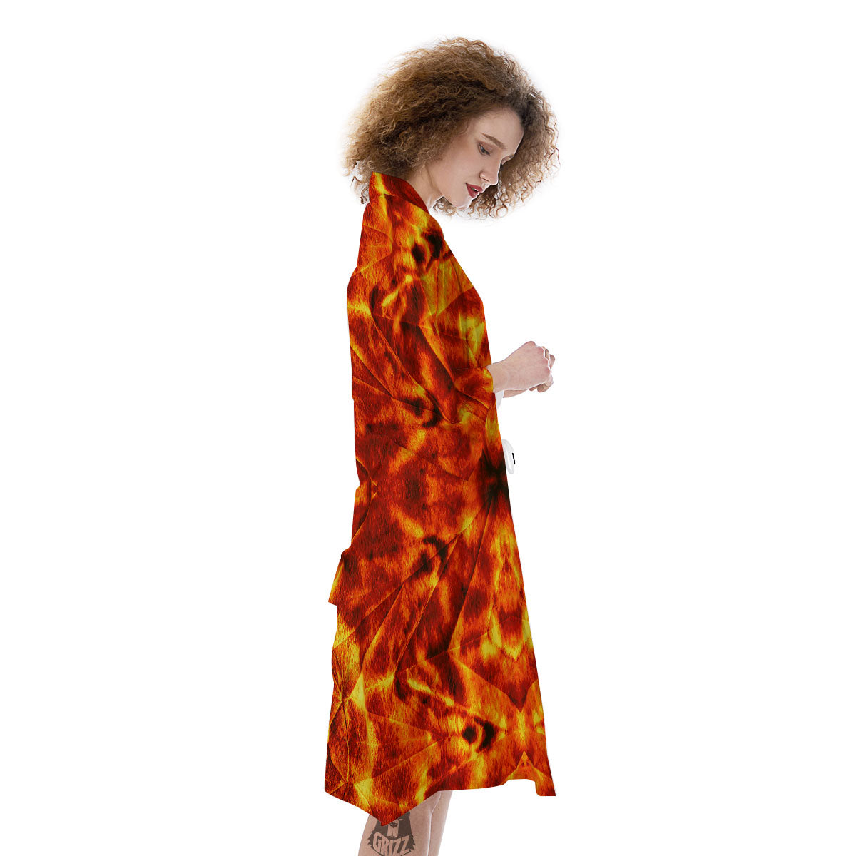 Kaleidoscope Flame Print Kimono-grizzshop