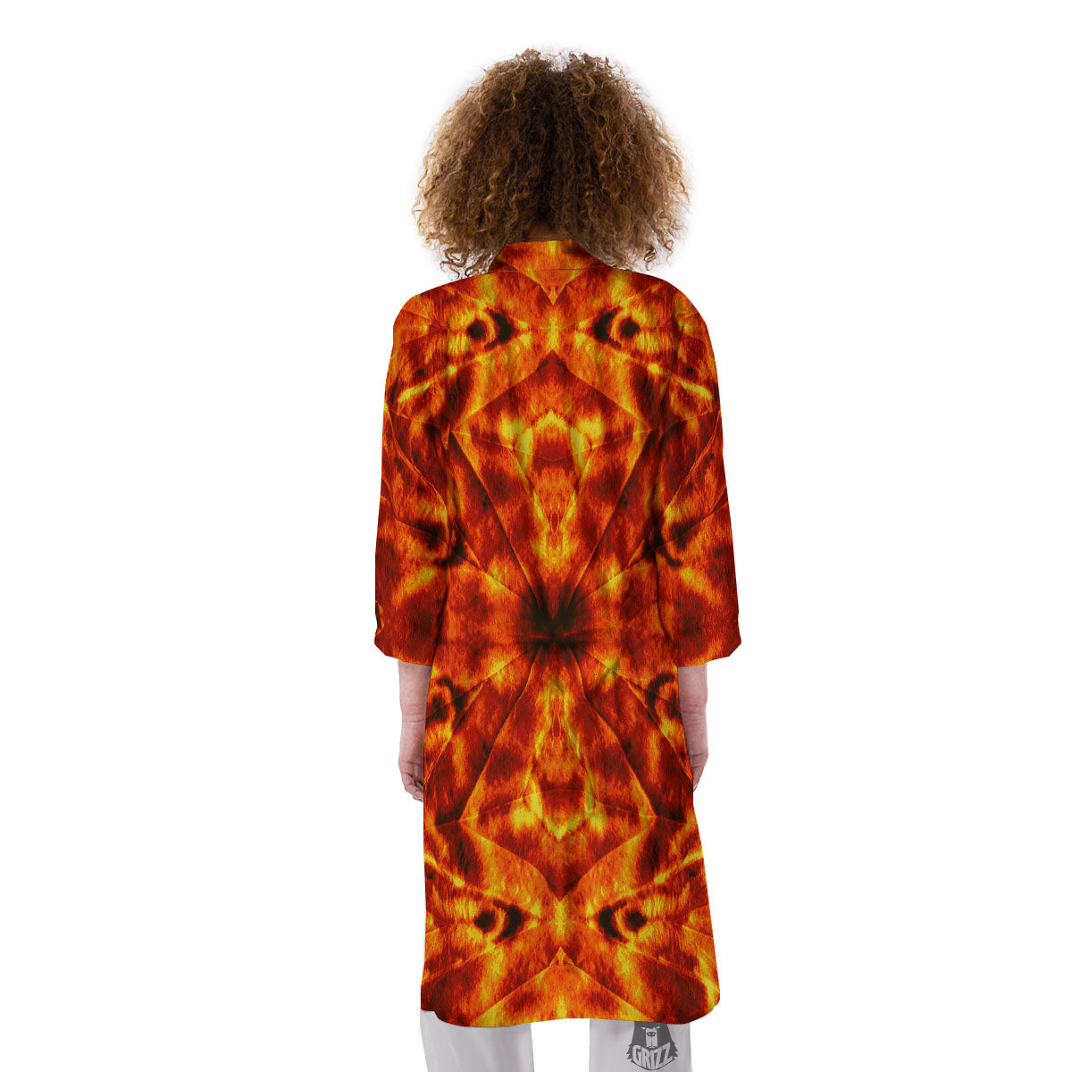 Kaleidoscope Flame Print Kimono-grizzshop