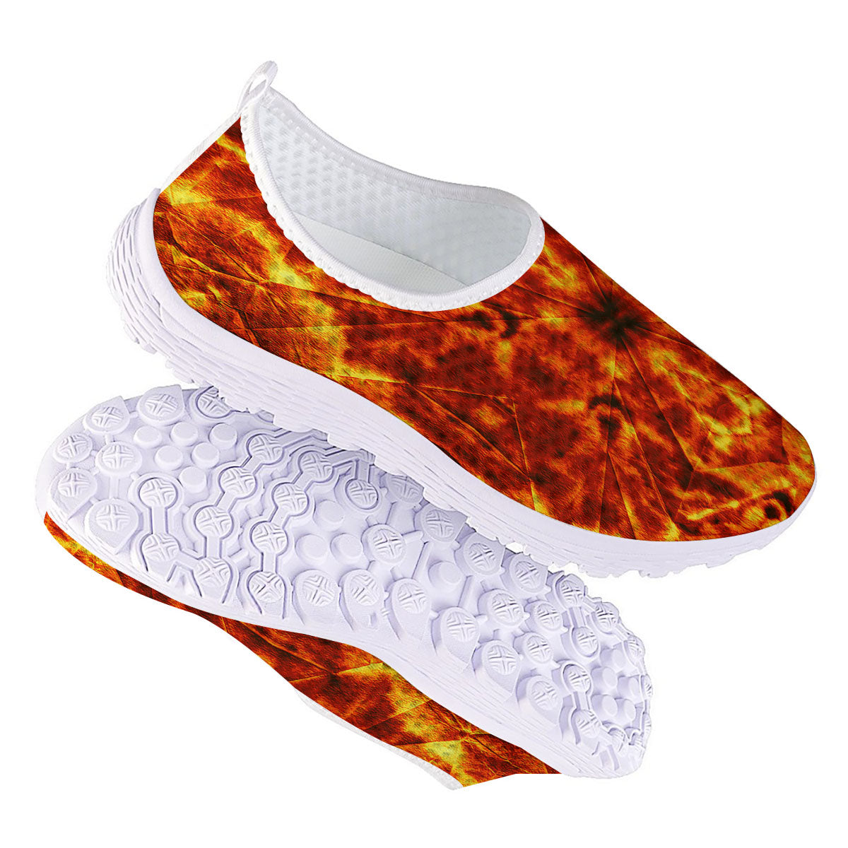 Kaleidoscope Flame Print Nurse Shoes-grizzshop