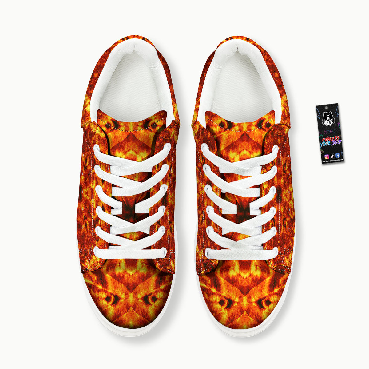 Kaleidoscope Flame Print Platform Shoes-grizzshop
