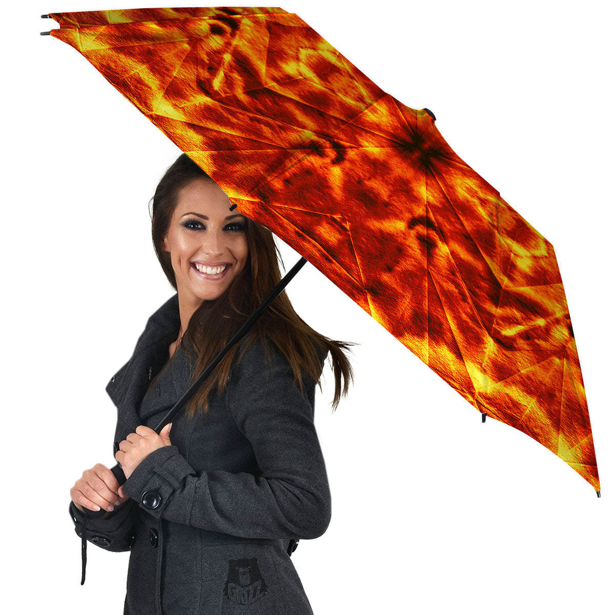 Kaleidoscope Flame Print Umbrella-grizzshop