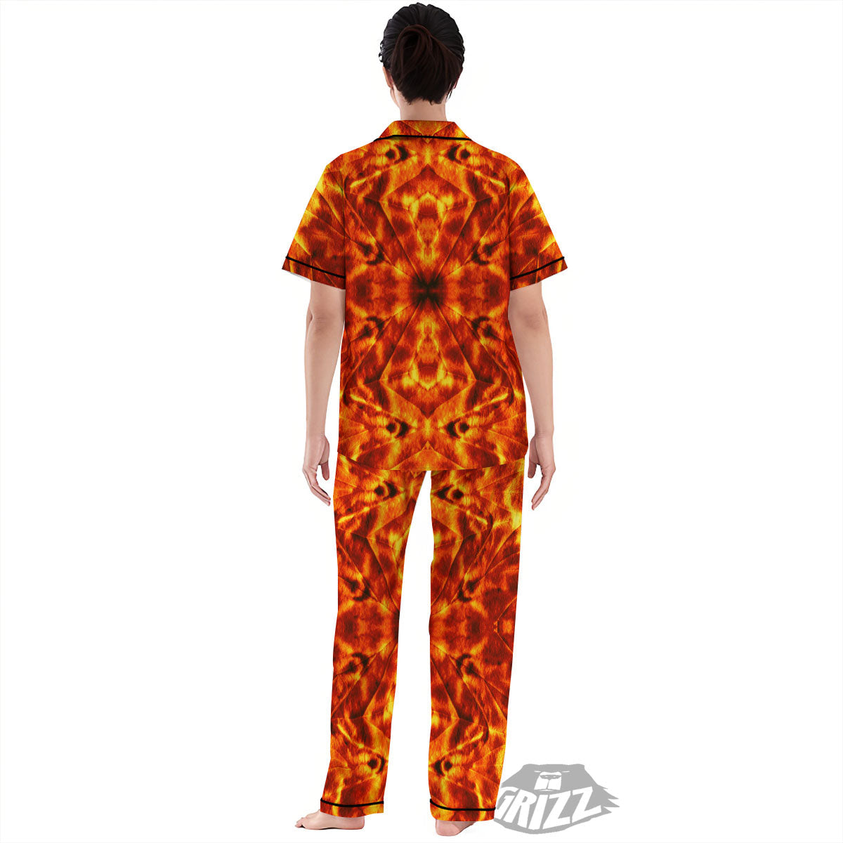 Kaleidoscope Flame Print Women's Pajamas Set-grizzshop