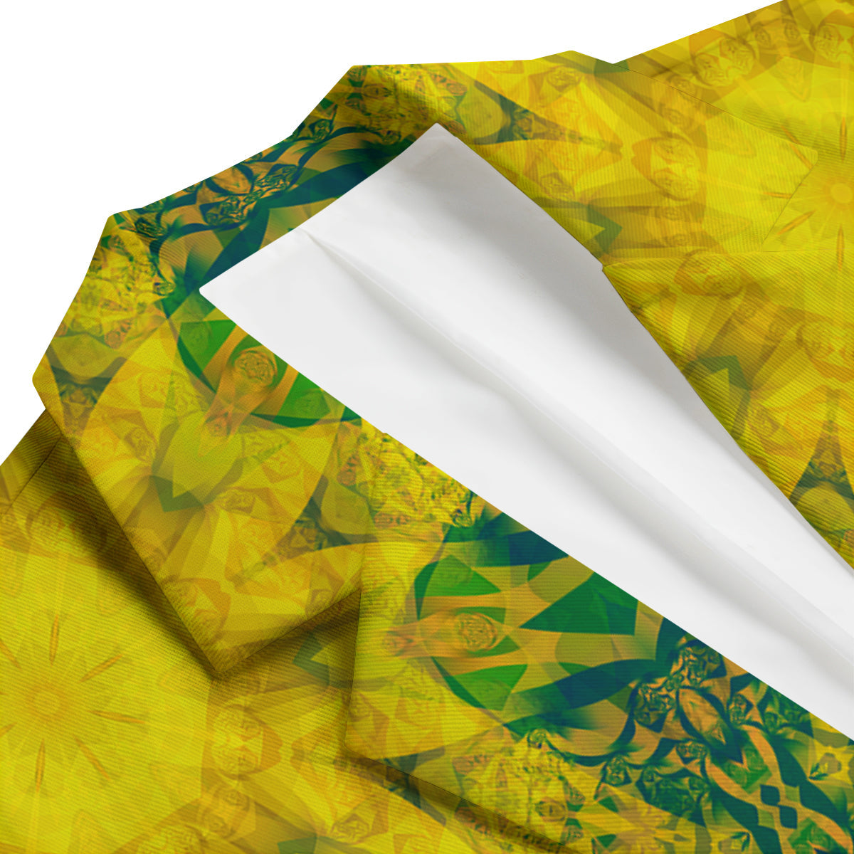 Kaleidoscope Flower Yellow Print Pattern Men's Blazer-grizzshop