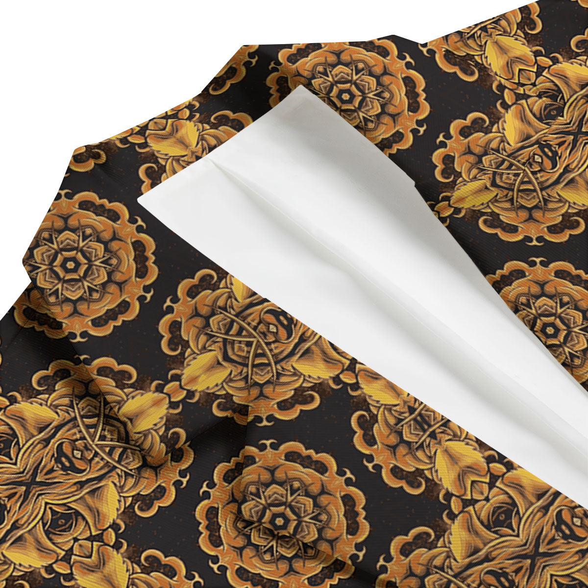 Kaleidoscope Gold Print Men's Blazer-grizzshop