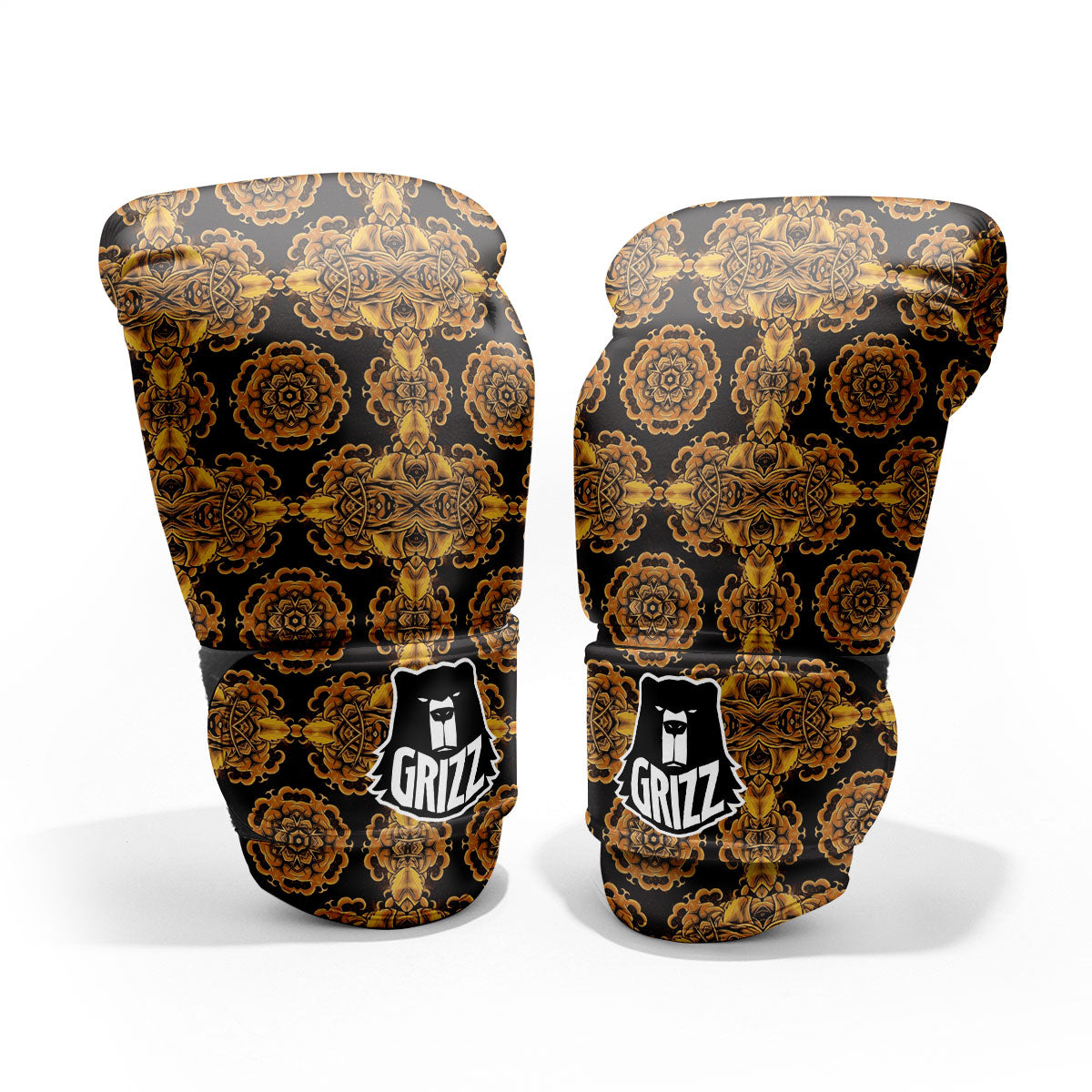 Kaleidoscope Gold Print Pro Boxing Glove