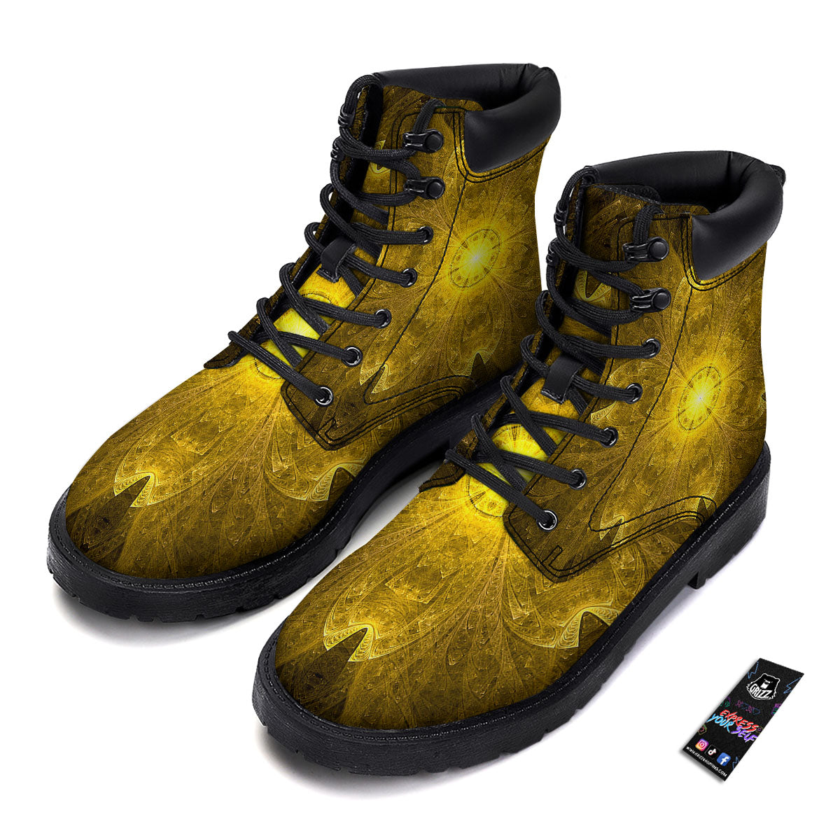Kaleidoscope Golden Print Boots-grizzshop