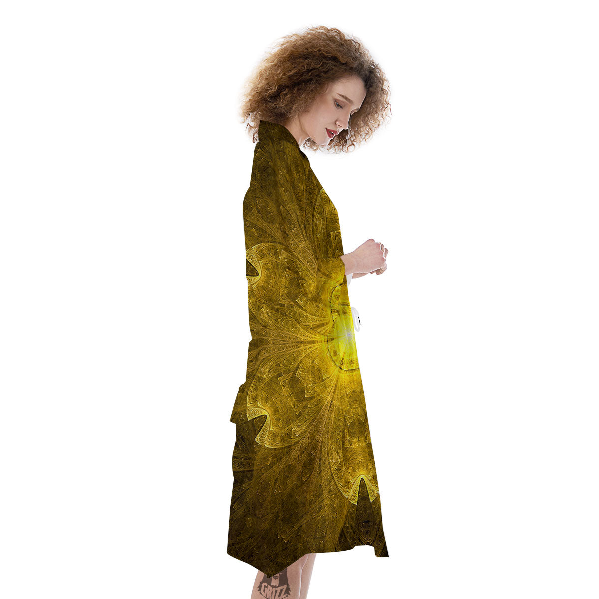 Kaleidoscope Golden Print Kimono-grizzshop