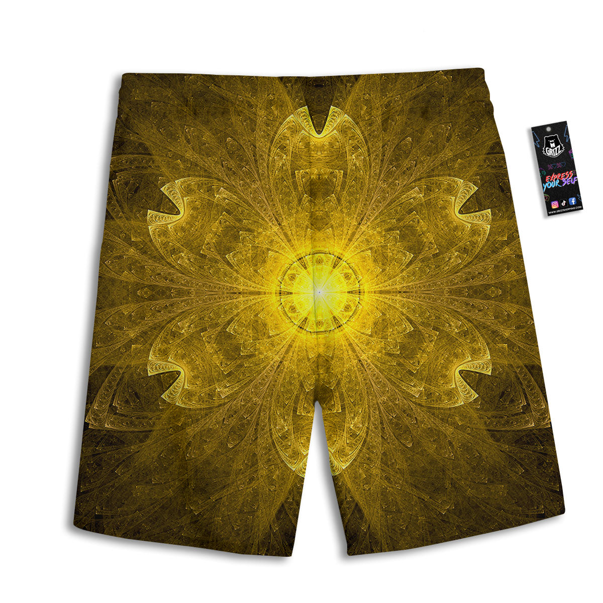 Madras Blue And Orange Print Pattern Men's Athletic Shorts