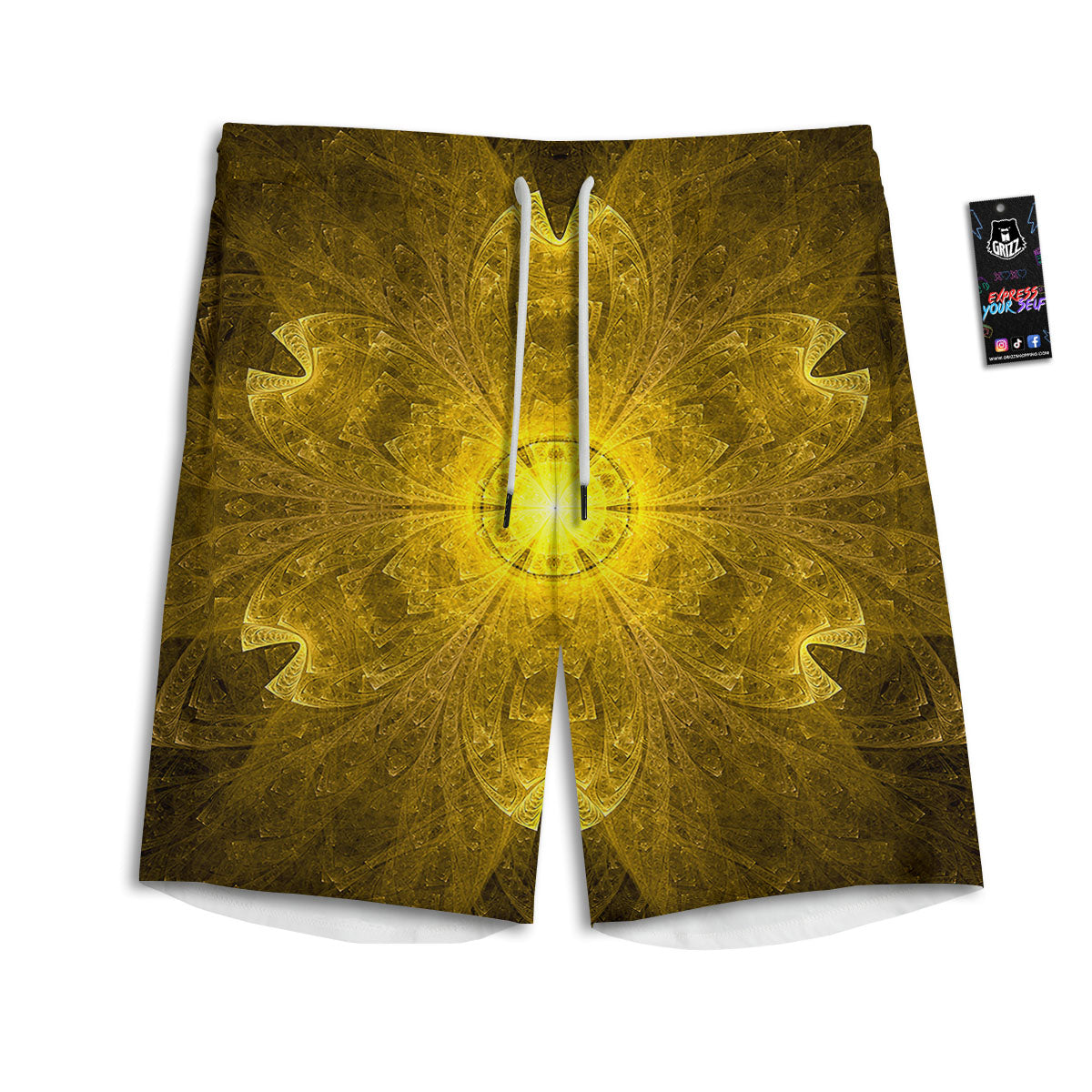 Madras Blue And Orange Print Pattern Men's Athletic Shorts