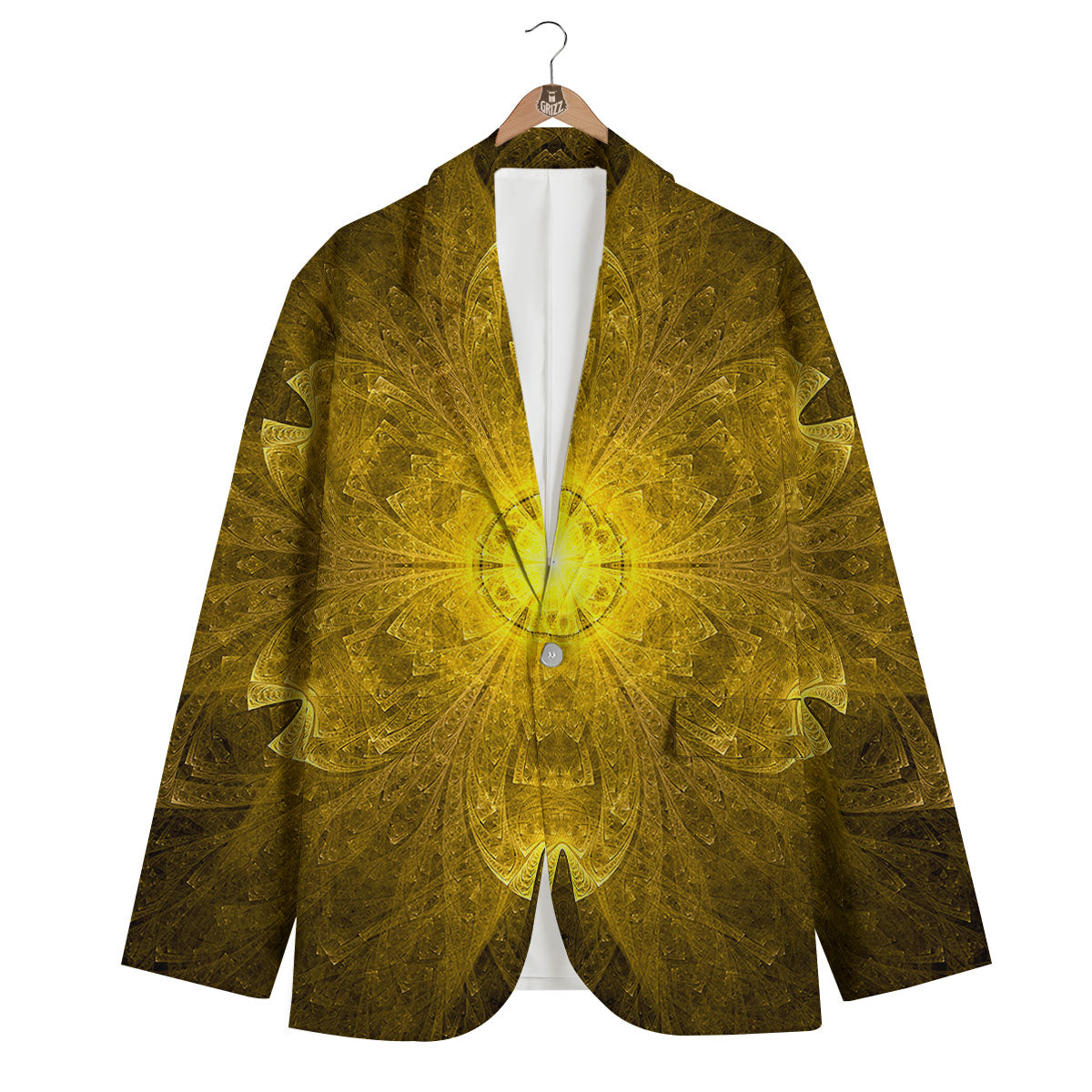 Kaleidoscope Golden Print Men's Blazer-grizzshop