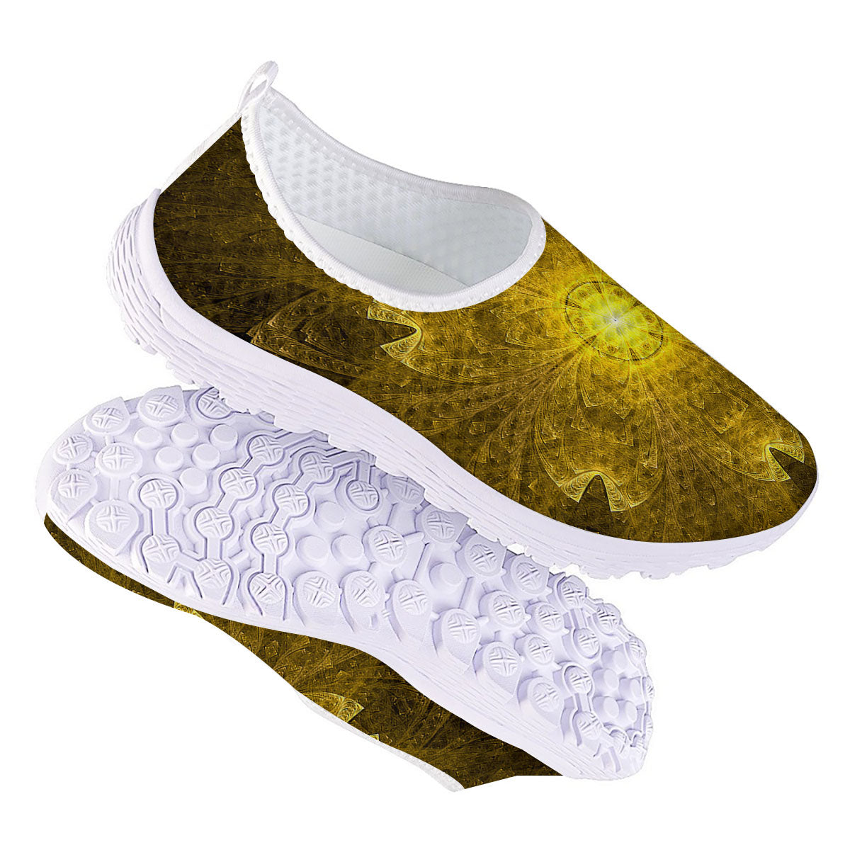 Kaleidoscope Golden Print Nurse Shoes-grizzshop