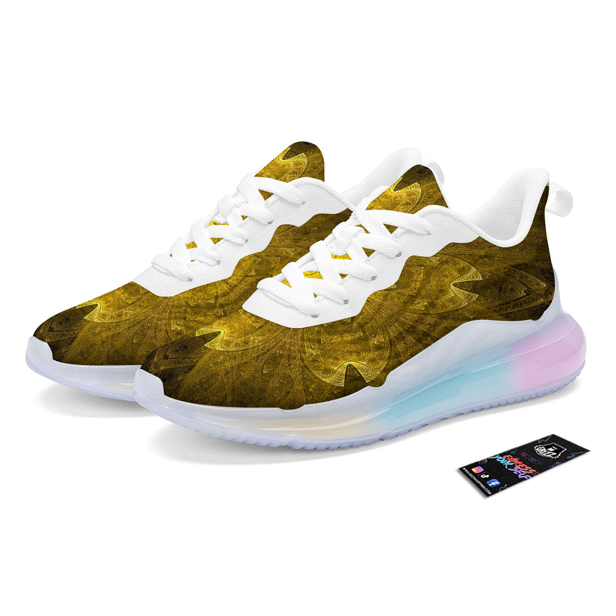 Kaleidoscope Golden Print Running Sneakers-grizzshop