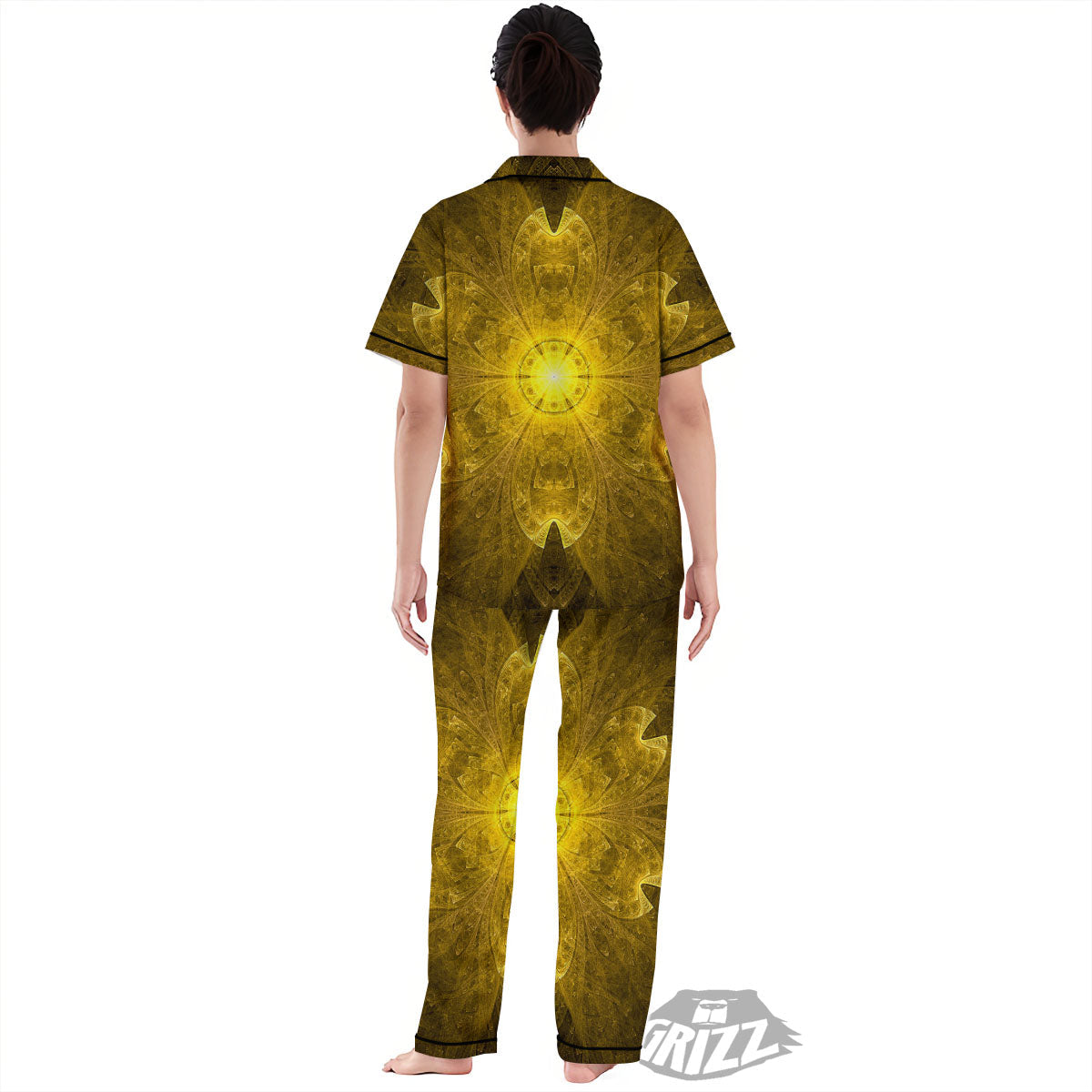 Kaleidoscope Golden Print Women's Pajamas Set-grizzshop