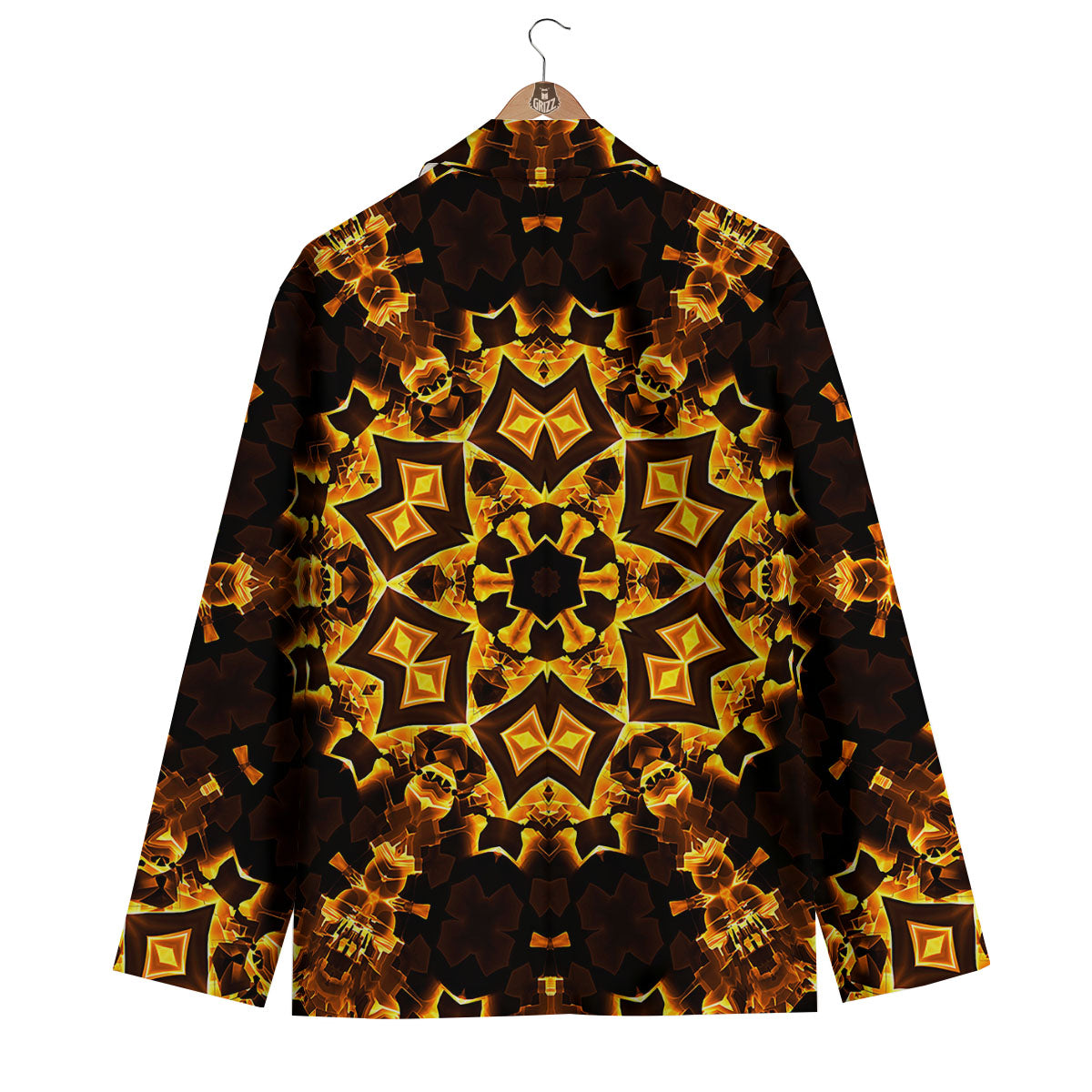 Kaleidoscope Lights Gold Print Men's Blazer-grizzshop