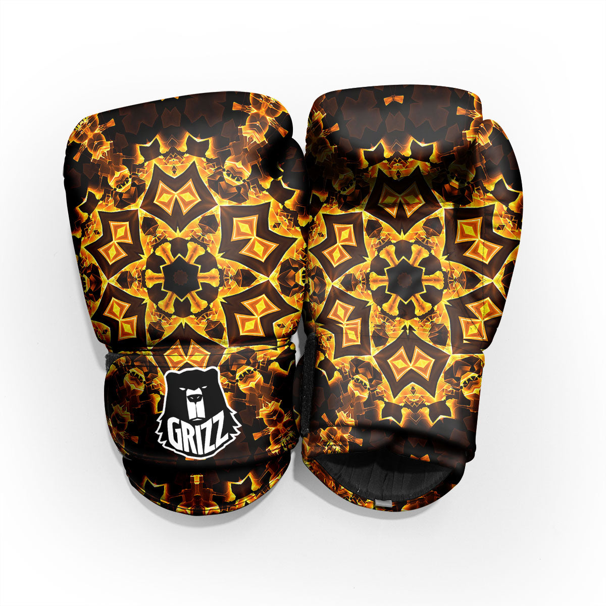 Kaleidoscope Lights Gold Print Pro Boxing Glove