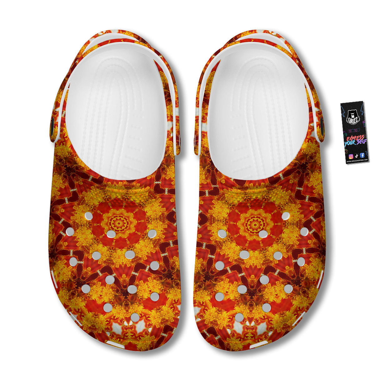 Kaleidoscope Orange Print Clog-grizzshop