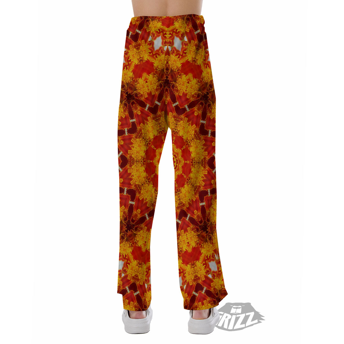 Kaleidoscope Orange Print Pajama Pants-grizzshop