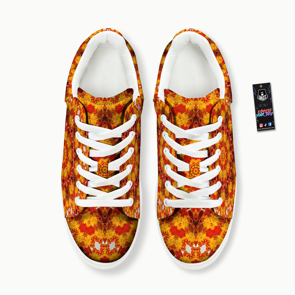Kaleidoscope Orange Print Platform Shoes-grizzshop