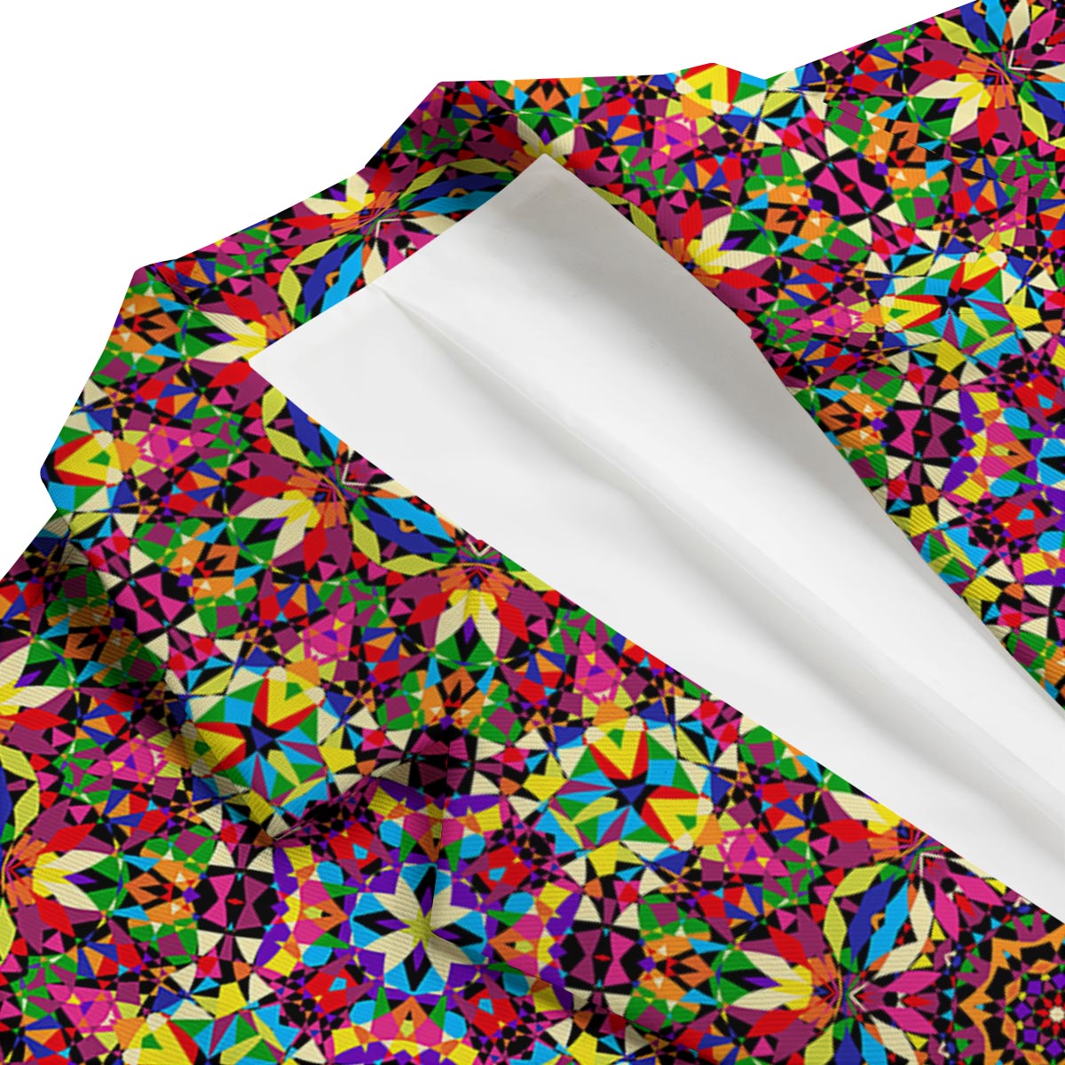 Kaleidoscope Pattern Print Men's Blazer-grizzshop