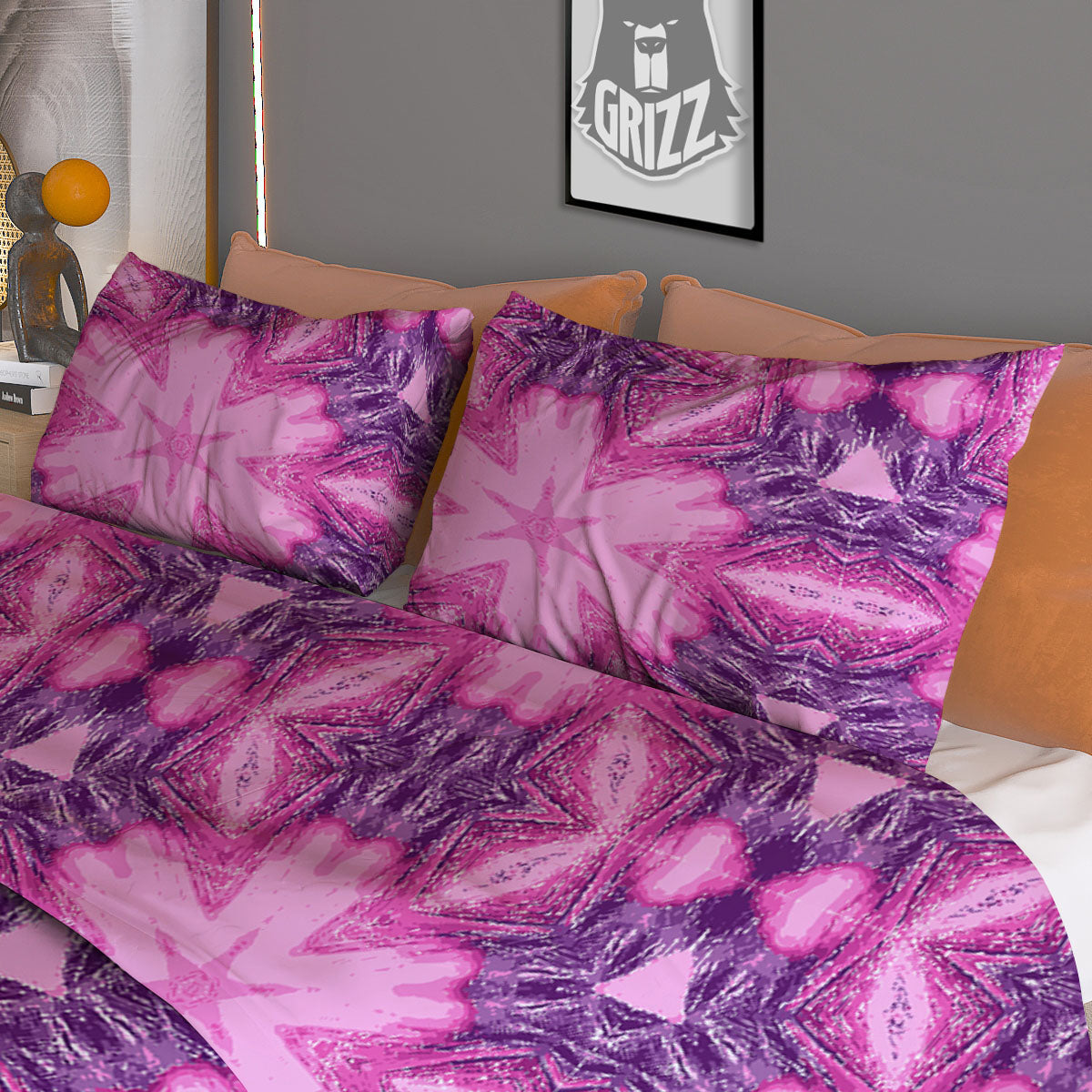 Kaleidoscope Spot Yellow Print Duvet Cover Bedding Set