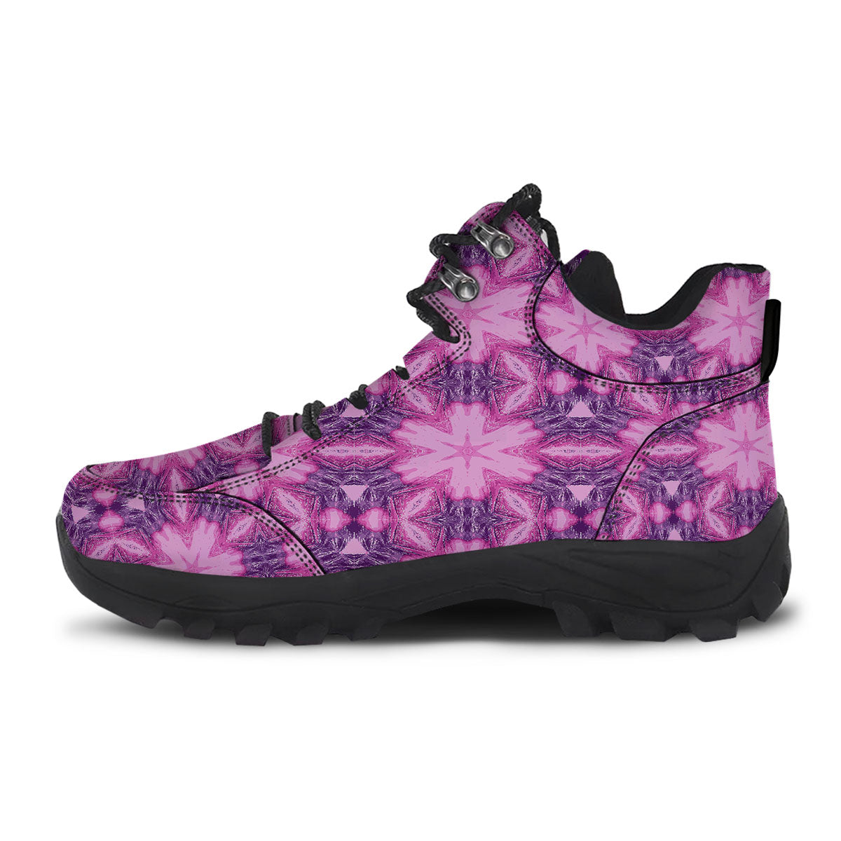 Kaleidoscope Pink Print Pattern Hiking Shoes-grizzshop