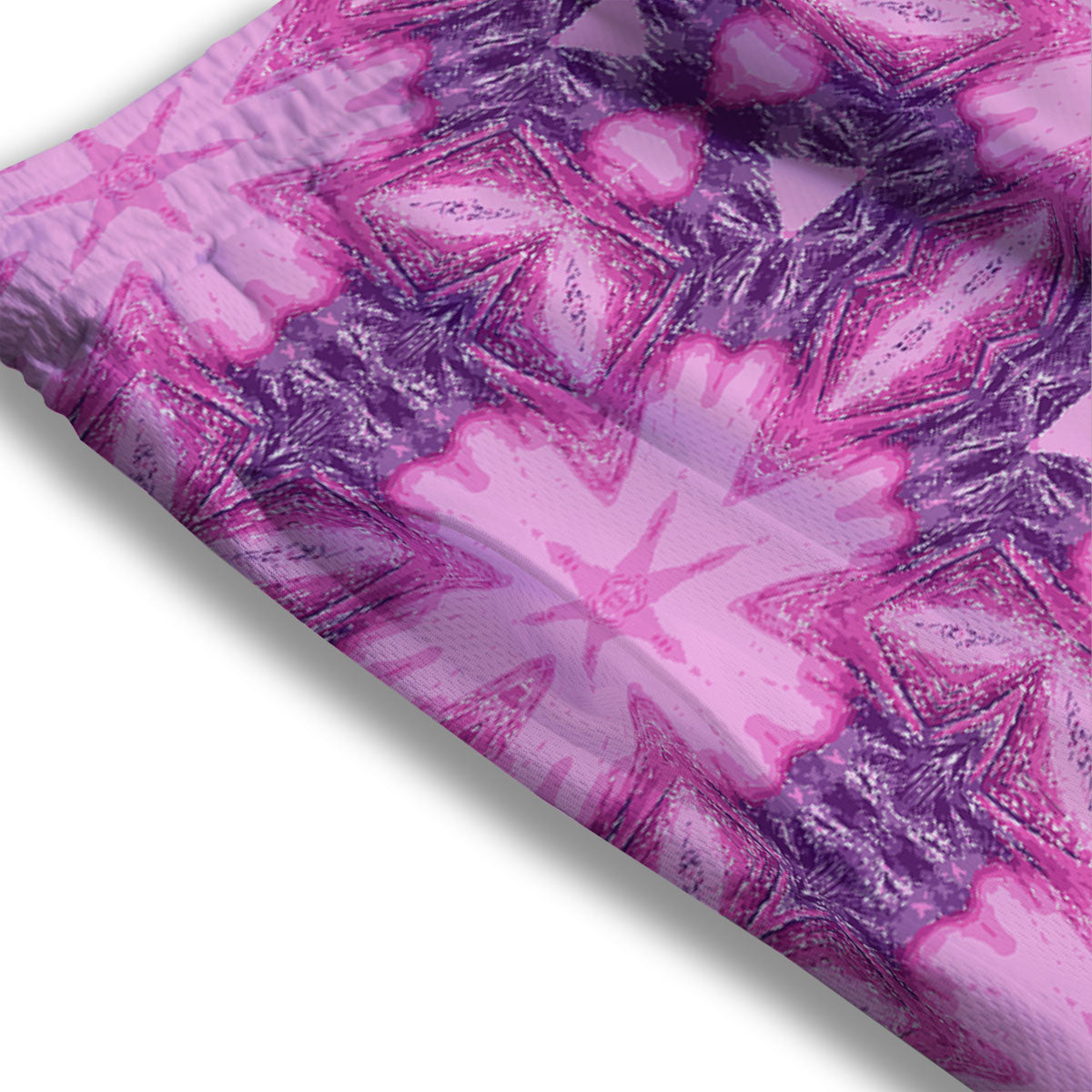 Kaleidoscope Pink Print Pattern Mesh Shorts