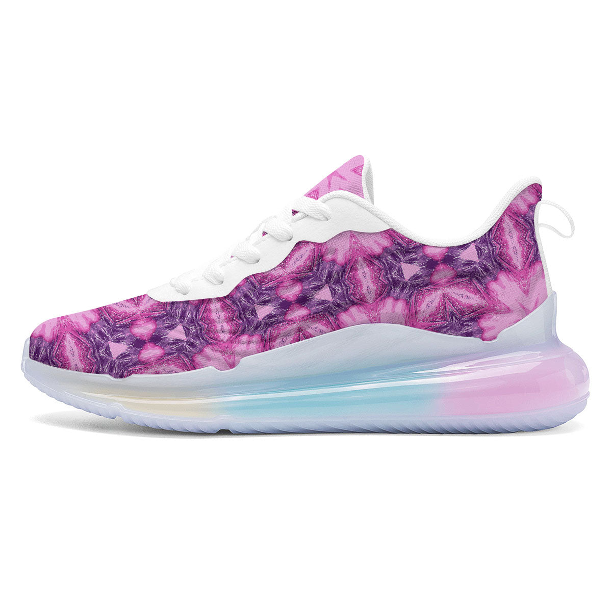 Kaleidoscope Pink Print Pattern Running Sneakers-grizzshop