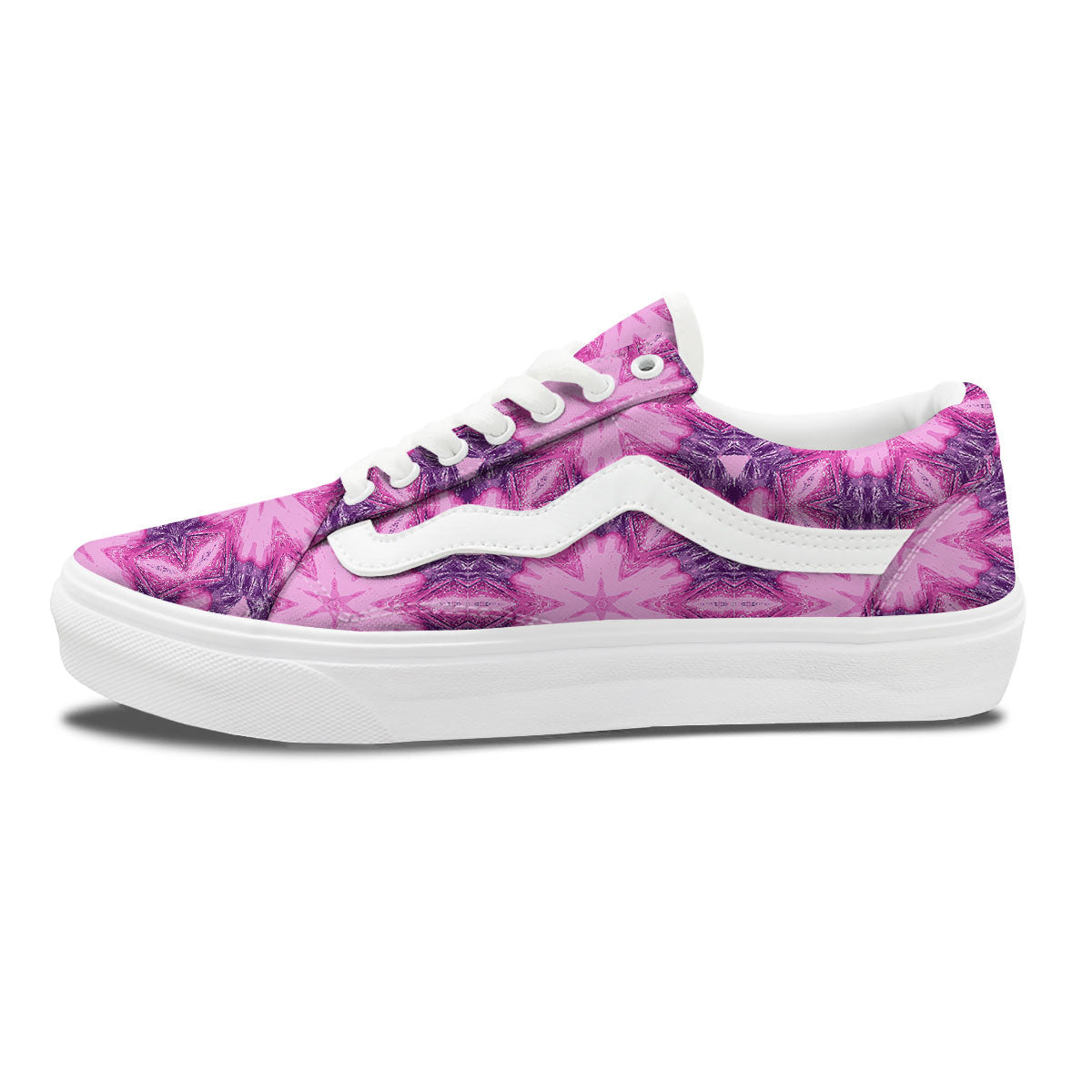 Kaleidoscope Pink Print Pattern Skate Shoes-grizzshop