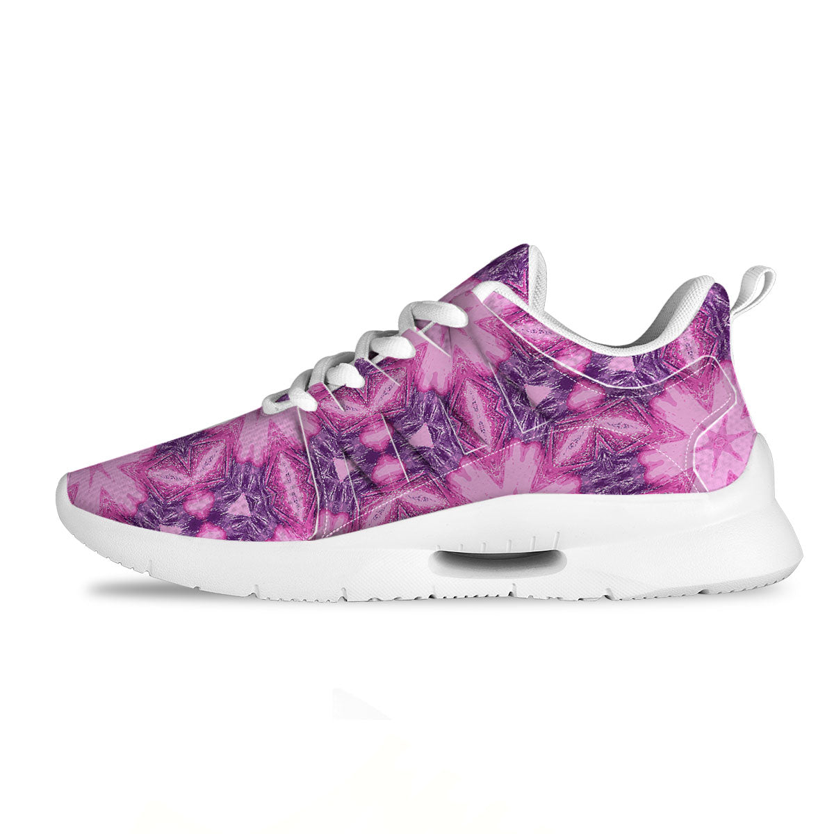 Kaleidoscope Pink Print Pattern Tennis Shoes-grizzshop