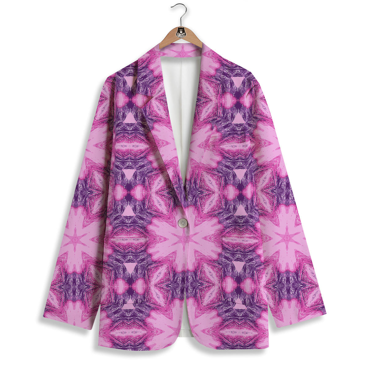 Kaleidoscope Pink Print Pattern Women's Blazer-grizzshop