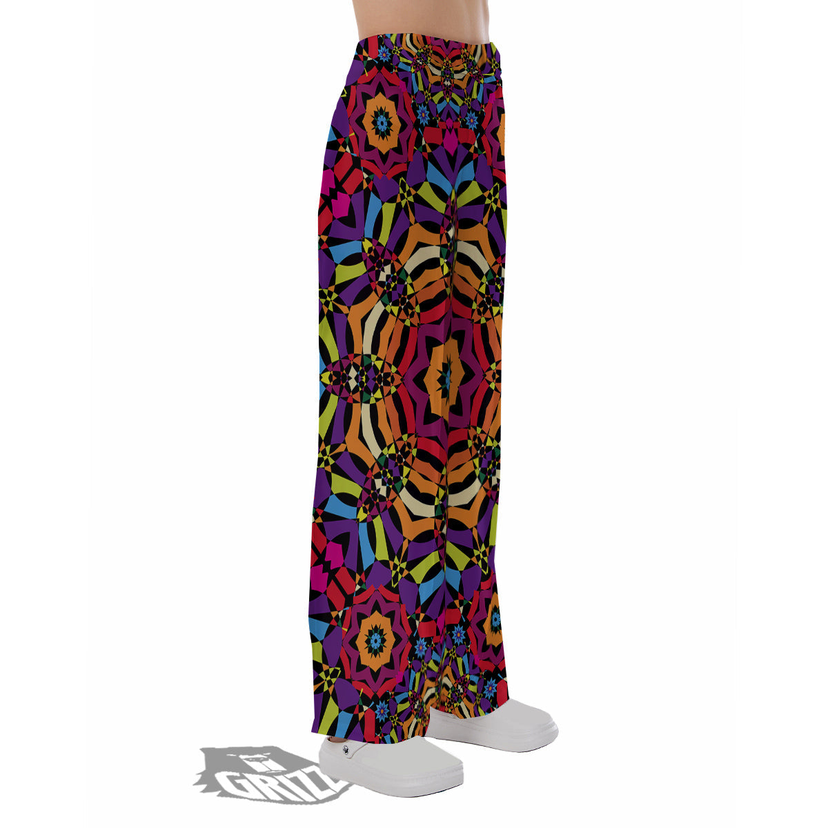 Kaleidoscope Psychedelic Colorful Print Pajama Pants-grizzshop