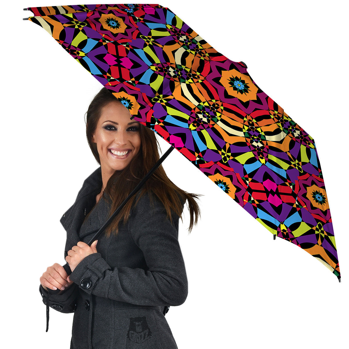 Kaleidoscope Psychedelic Colorful Print Umbrella-grizzshop
